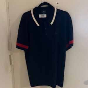 NWT AG Men's Navy  Polo Shirt with Red Accents. Collegiate, Academia, Preppy
